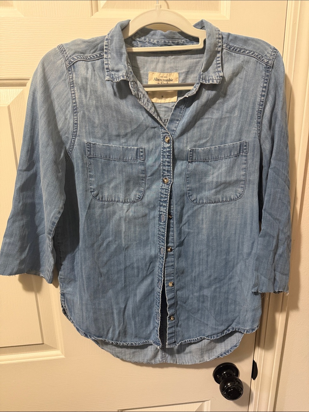Abercrombie & Fitch Faded Blue Denim Shirt
